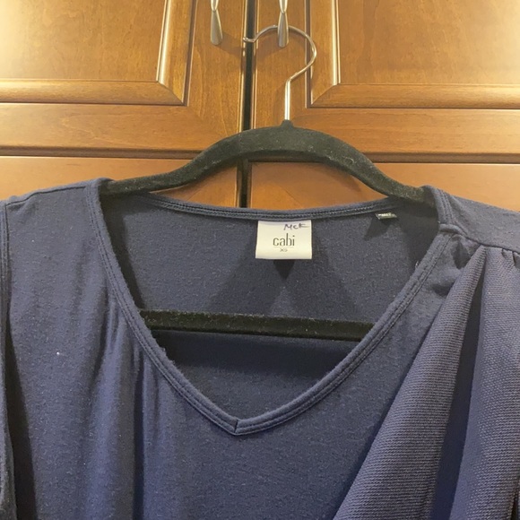 CAbi navy blue sleeveless double drape top - Picture 3 of 7